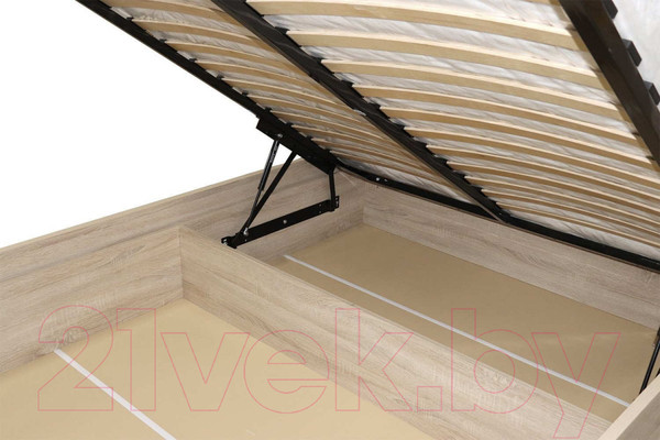 Изображение товара Двуспальная кровать Мебельград Элана с подъемным ортопедическим основанием 160x200 (дуб сонома)