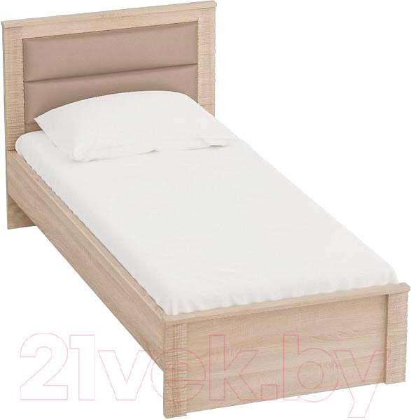Изображение товара Односпальная кровать Мебельград Элана с ортопедическим основанием на опорах 90x200 (дуб сонома)