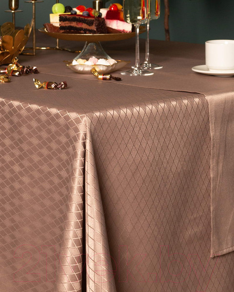 Изображение товара Скатерть Sofi de Marko Катрин 140х180 / СК-КТк-140х180 (кофейный)