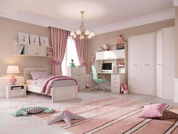 Изображение товара Односпальная кровать Мебельград Элана с ортопедическим основанием на опорах 90x200 (бодега белая)