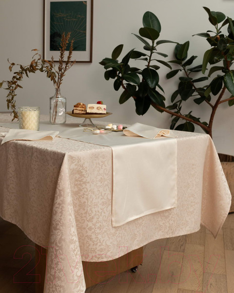 Изображение товара Скатерть Sofi de Marko Бекки 160см / СК-БКб-Д160 (бежевый)