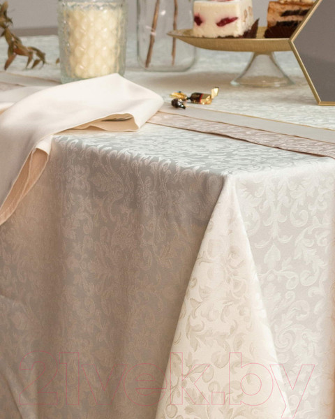 Изображение товара Скатерть Sofi de Marko Бекки 160см / СК-БКм-Д160 (молочный)