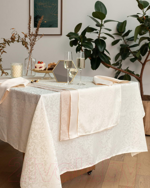 Изображение товара Скатерть Sofi de Marko Бекки 160см / СК-БКм-Д160 (молочный)