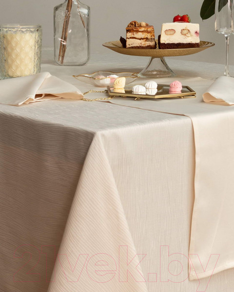 Изображение товара Скатерть Sofi de Marko Джинни 160см / СК-ДЖб-Д160 (бежевый)