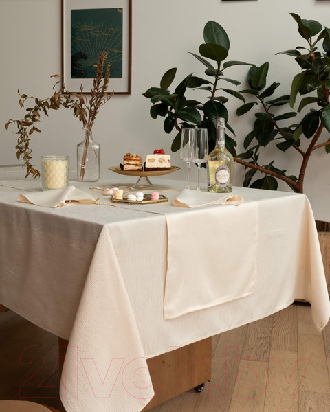 Изображение товара Скатерть Sofi de Marko Джинни 160см / СК-ДЖб-Д160 (бежевый)