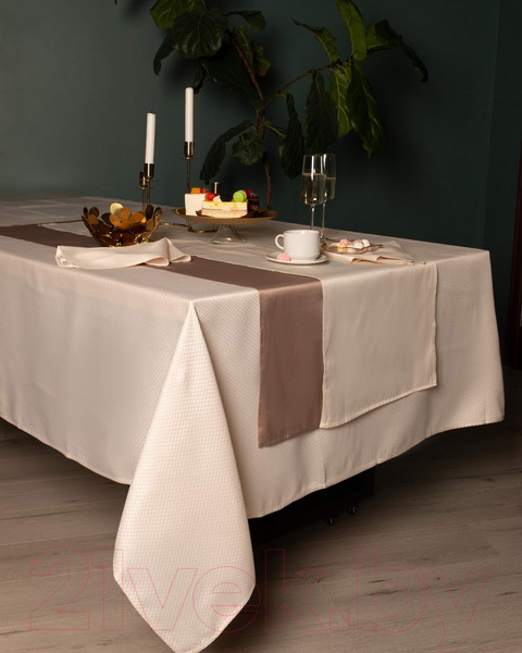 Изображение товара Скатерть Sofi de Marko Ирида 160см / СК-ИРб-Д160 (бежевый)