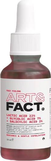 Изображение товара Пилинг для лица Art&Fact Lactic Acid 22%+Glycolic Acid 7%+Salicylic Acid 2% Кровавый (30мл)