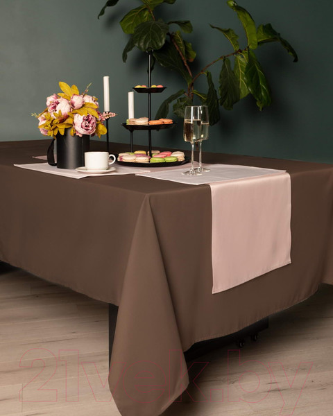 Изображение товара Скатерть Sofi de Marko Серенити 160см / СК-СНк-Д160 (кофейный)