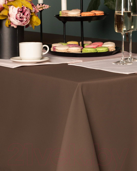 Изображение товара Скатерть Sofi de Marko Серенити 160см / СК-СНк-Д160 (кофейный)