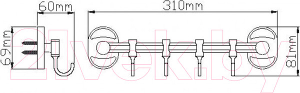 Изображение товара Крючок для ванной Wisent WP2815-4