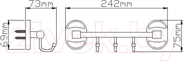 Изображение товара Крючок для ванной Wisent WP2816-3