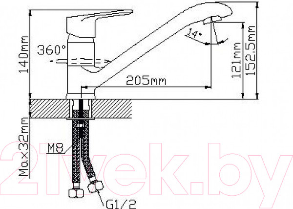 Изображение товара Смеситель Wisent WP42202