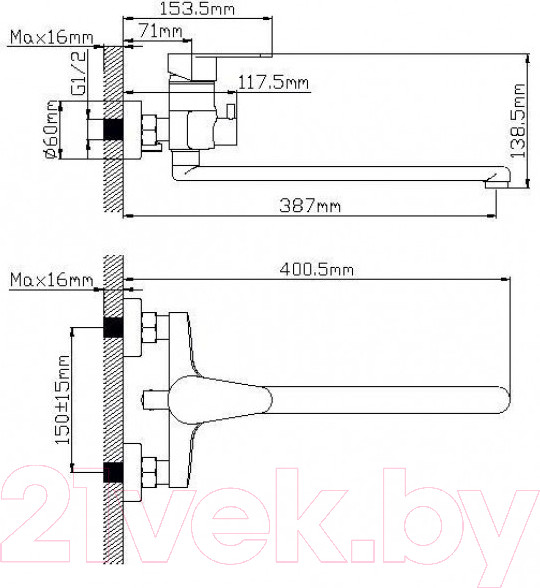 Изображение товара Смеситель Wisent WP722-310