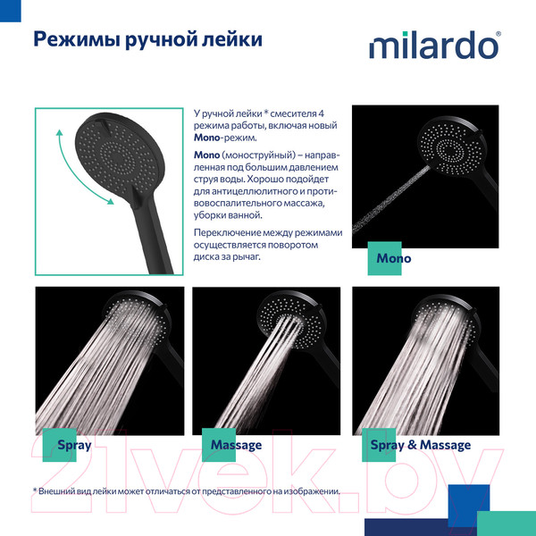 Изображение товара Душевая система со смесителем IDDIS Rora / RORBL02M67 (черный)
