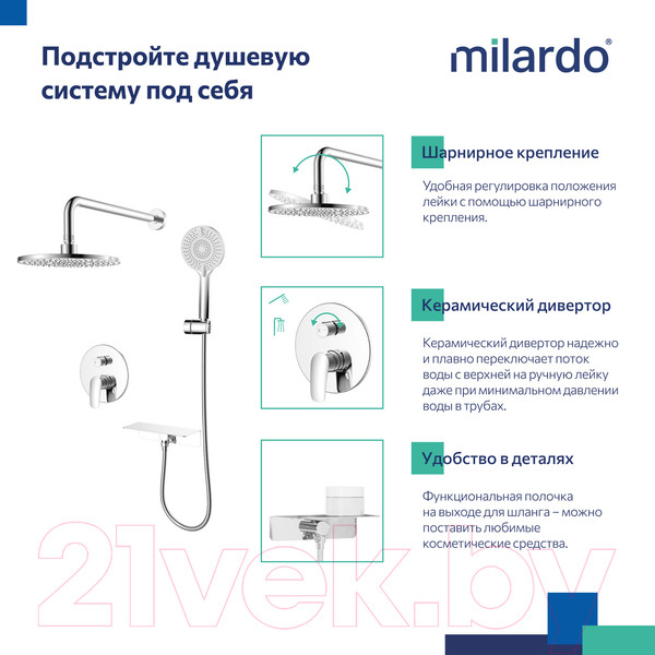 Изображение товара Душевая система со смесителем IDDIS Rora / RORSB02M67