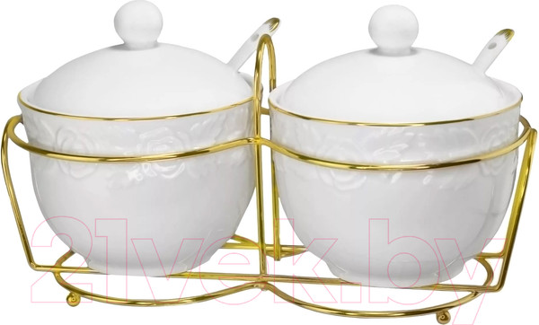 Изображение товара Набор сахарниц Lenardi Белая роза 109-169 (2шт)