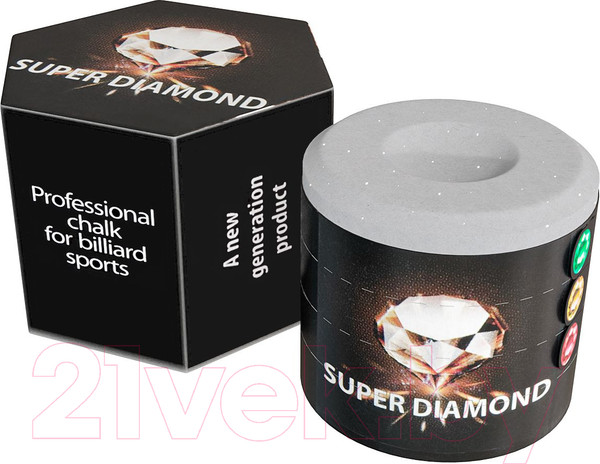 Изображение товара Мел для бильярда Super Diamond Grey Round / 45.002.01.2 (серый)