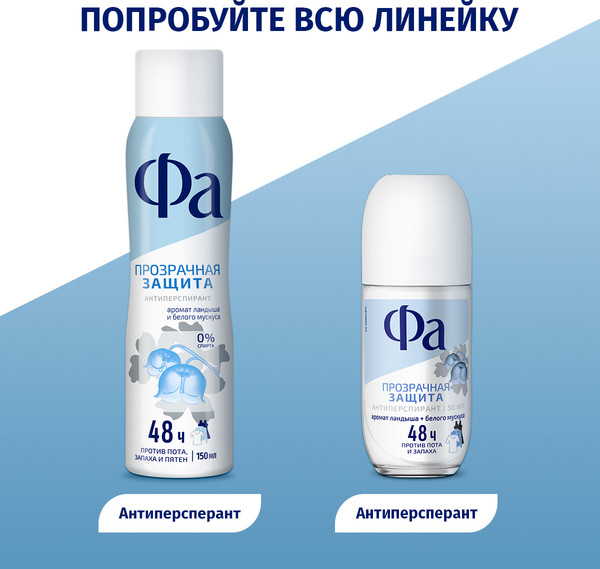 Изображение товара Антиперспирант-спрей Фа Прозрачная защита (150мл)