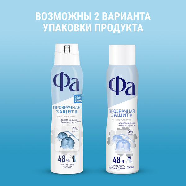 Изображение товара Антиперспирант-спрей Фа Прозрачная защита (150мл)