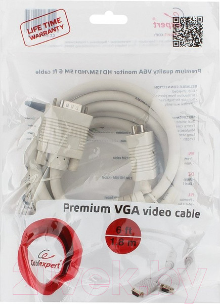 Изображение товара Кабель Cablexpert CC-PPVGA-6 (белый)