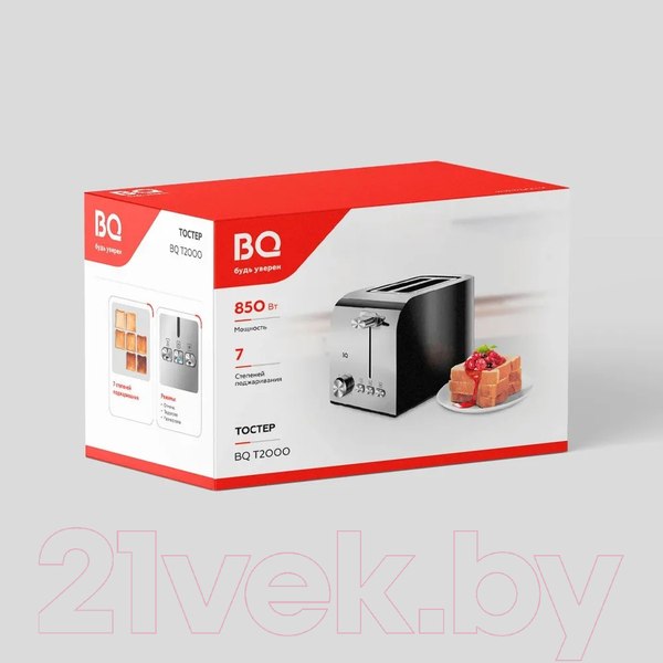 Изображение товара Тостер BQ T2000 (стальной/черный)