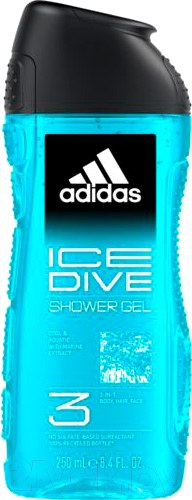 Изображение товара Гель для душа Adidas Ice Dive 3в1 (250мл)