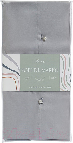 Изображение товара Наволочка Sofi de Marko Premium Mako 50х70 / Нав-Пм-сер-50х70 (серый)