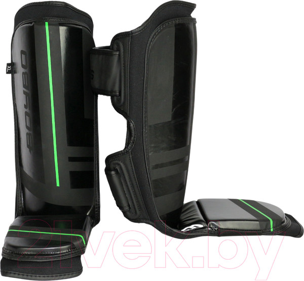 Изображение товара Защита голень-стопа для единоборств BoyBo B-series (XS, черный/зеленый)