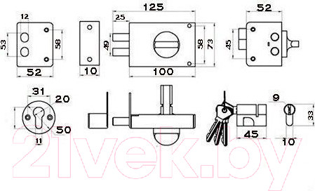 Изображение товара Замок накладной Глазов ЗН1-1.2