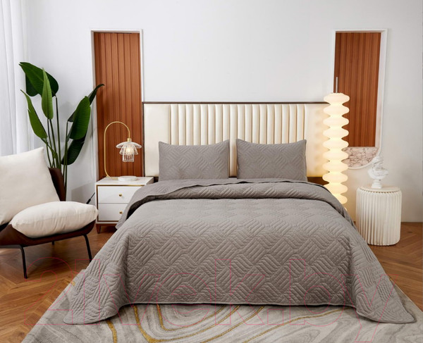 Изображение товара Набор текстиля для спальни Sofi de Marko Армандо 160х220 / Пок-Арм-160х220п (пепельный)