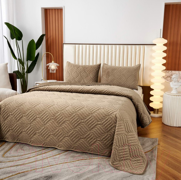 Изображение товара Набор текстиля для спальни Sofi de Marko Армандо 160х220 / Пок-Арм-160х220пс (песочный)