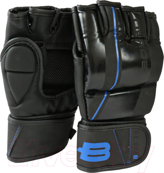 Изображение товара Перчатки для единоборств BoyBo B-series для ММА (M, черный/синий)