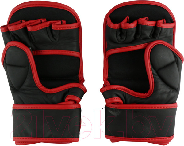 Изображение товара Перчатки для единоборств BoyBo Wings для ММА кожаные (XL, черный/красный)