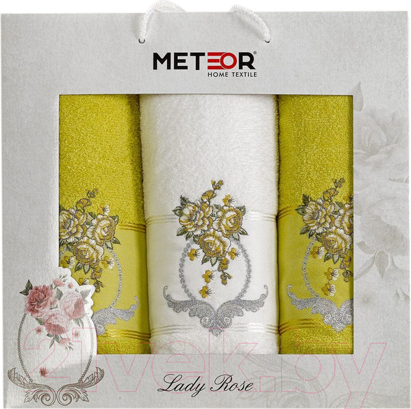 Изображение товара Набор полотенец METEOR Lady Rose / 11252 (3шт, в коробке, светло-зеленый)