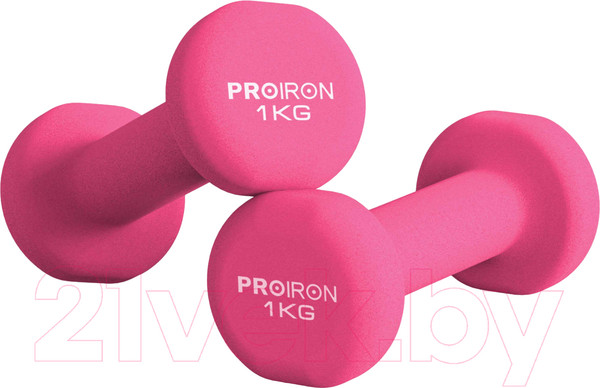 Изображение товара Набор гантелей Proiron Неопреновые / Г2010РНЕО (2шт, розовый)