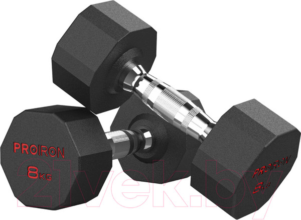 Изображение товара Набор гантелей Proiron Обрезиненные / Г2080ОБР (2шт)