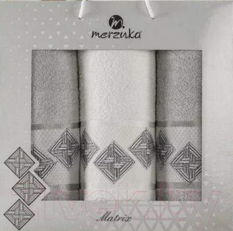 Изображение товара Набор полотенец Merzuka Matrix / 11289 (3шт, в коробке, серый)