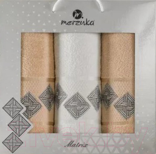 Изображение товара Набор полотенец Merzuka Matrix / 11289 (3шт, в коробке, бежевый)
