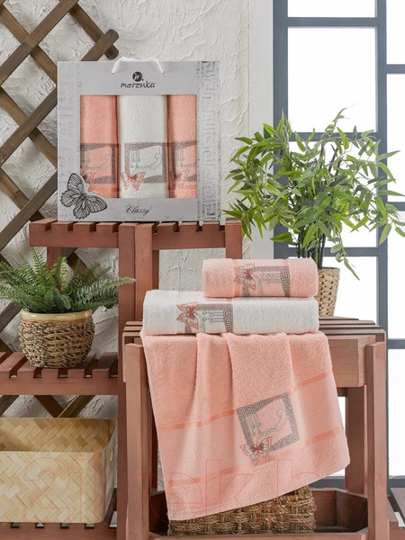 Изображение товара Набор полотенец Merzuka Classy / 11291 (3шт, в коробке, оранжевый)