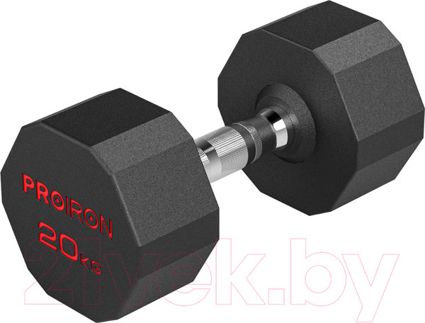 Изображение товара Гантель Proiron Обрезиненная / Г1200ОБР (20кг)