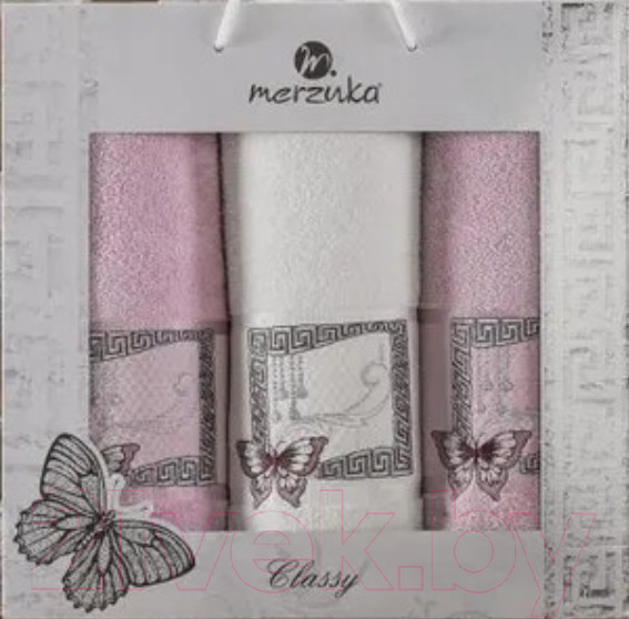 Изображение товара Набор полотенец Merzuka Classy / 11291 (3шт, в коробке, сиреневый)