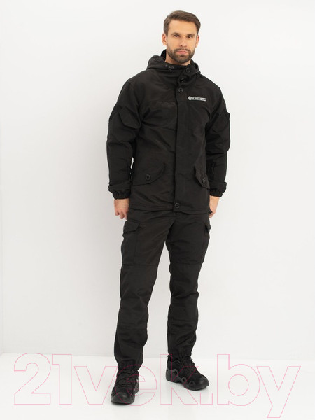 Изображение товара Костюм для охоты и рыбалки Huntsman Горка 3 Летний Смесовая Рип-Стоп Черный (р-р 44-46/170-176)