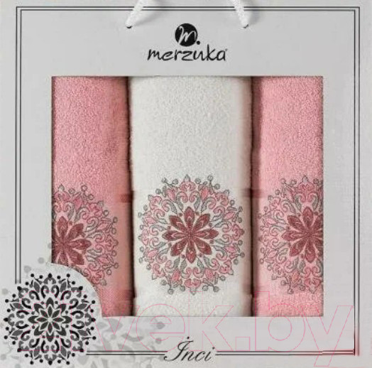 Изображение товара Набор полотенец Merzuka Inci / 11295 (3шт, в коробке, розовый)