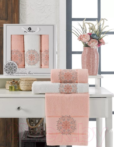 Изображение товара Набор полотенец Merzuka Inci / 11295 (3шт, в коробке, оранжевый)