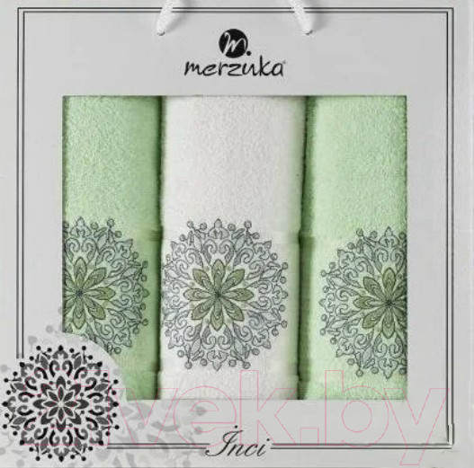 Изображение товара Набор полотенец Merzuka Inci / 11295 (3шт, в коробке, фисташковый)