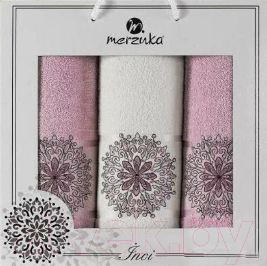 Изображение товара Набор полотенец Merzuka Inci / 11295 (3шт, в коробке, сиреневый)
