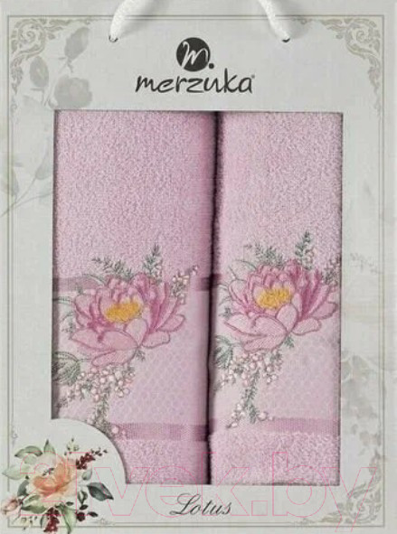 Изображение товара Набор полотенец Merzuka Lotus / 11296 (2шт, в коробке, сиреневый)
