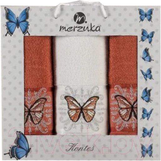 Изображение товара Набор полотенец Merzuka Kontes / 11634 (3шт, в коробке, терракотовый)