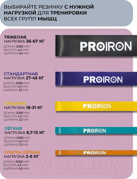 Изображение товара Эспандер Proiron Ленточный / ЭЛ0206 (2-6кг, оранжевый)