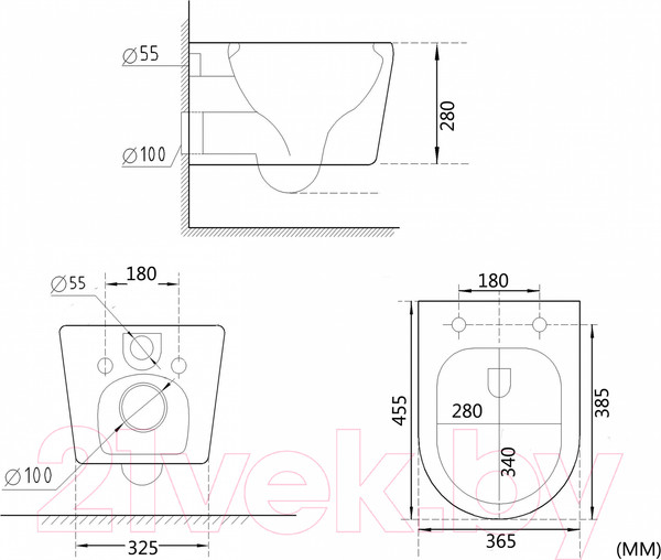 Изображение товара Унитаз подвесной с инсталляцией Roxen StounFix Dual Fresh 966133